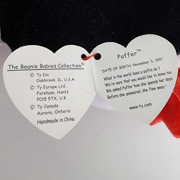 Ty Beanie Baby Puffer The Puffin 1997 Retired Plush Toy NWT MWMT Collectible - Picture 8 of 13